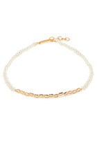 Choker Necklace, 18k Yellow Gold-Plated Brass & Pearls